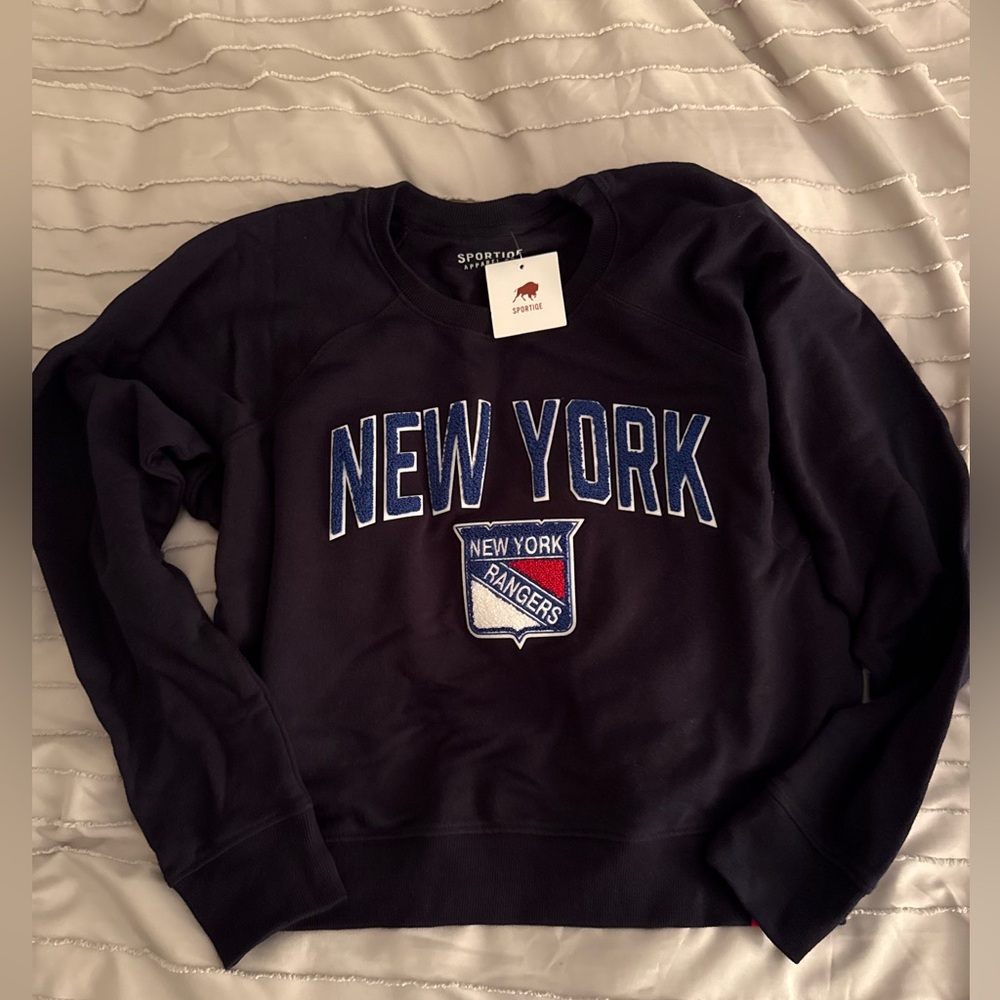 New York Rangers Women's Navy Crewneck Sweatshirt Medium